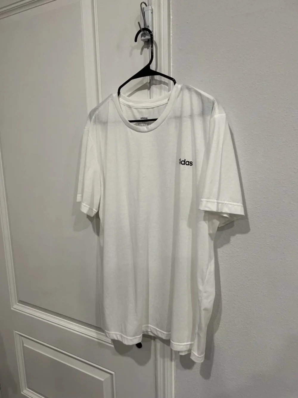 Adidas White Mens Crewneck Recycled Polyester Lightweight T-Shirt Athleisure